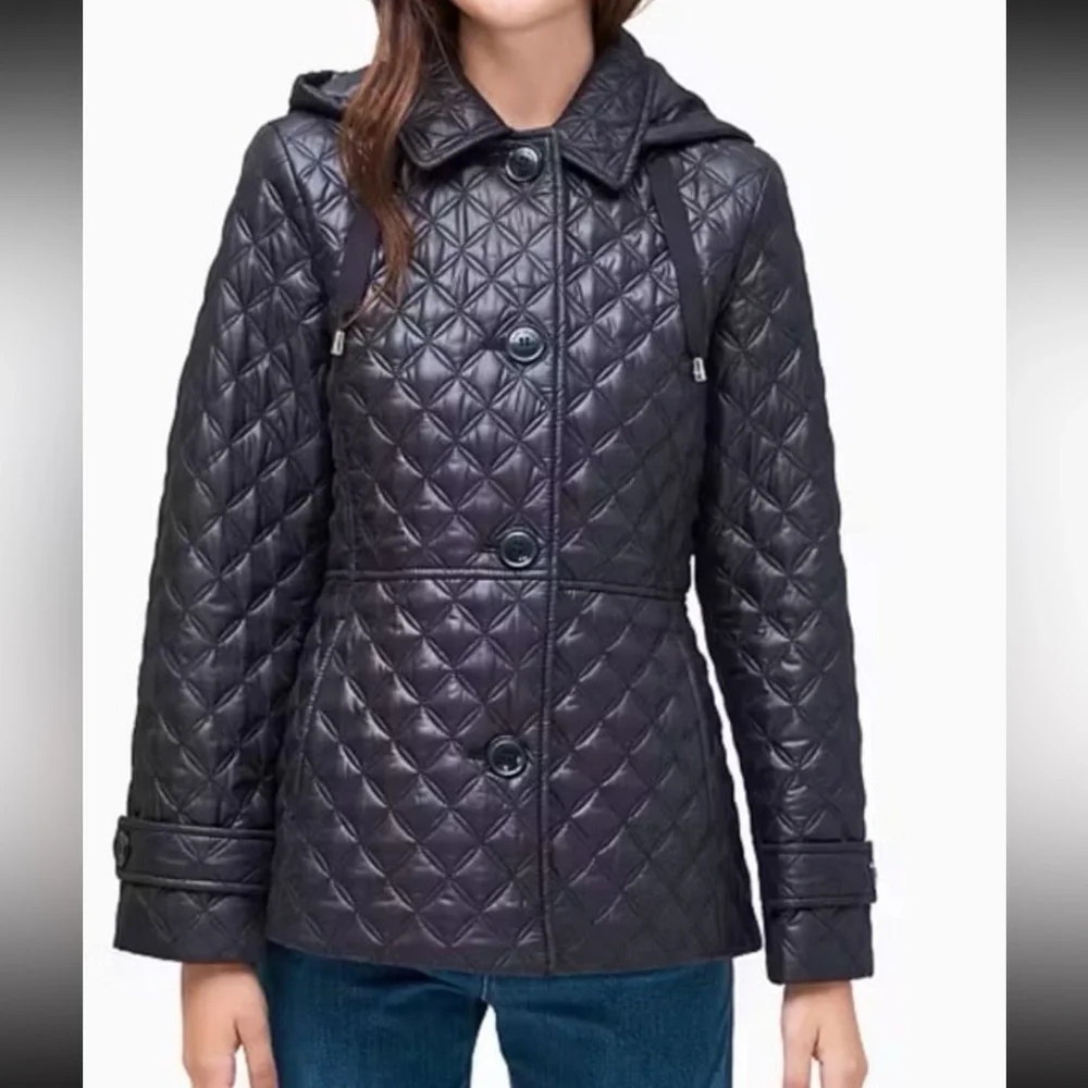 Kate Spade | Quilted Button Front Women's Jacket with hood